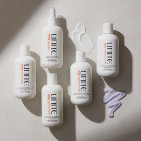 UNITE BOING on bathroom shelf conveying salon-quality at home