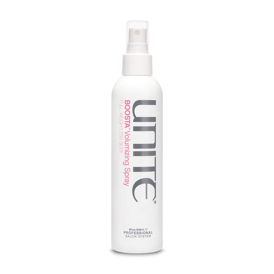UNITE BOOSTA front bottle showing label and lightweight volume benefit