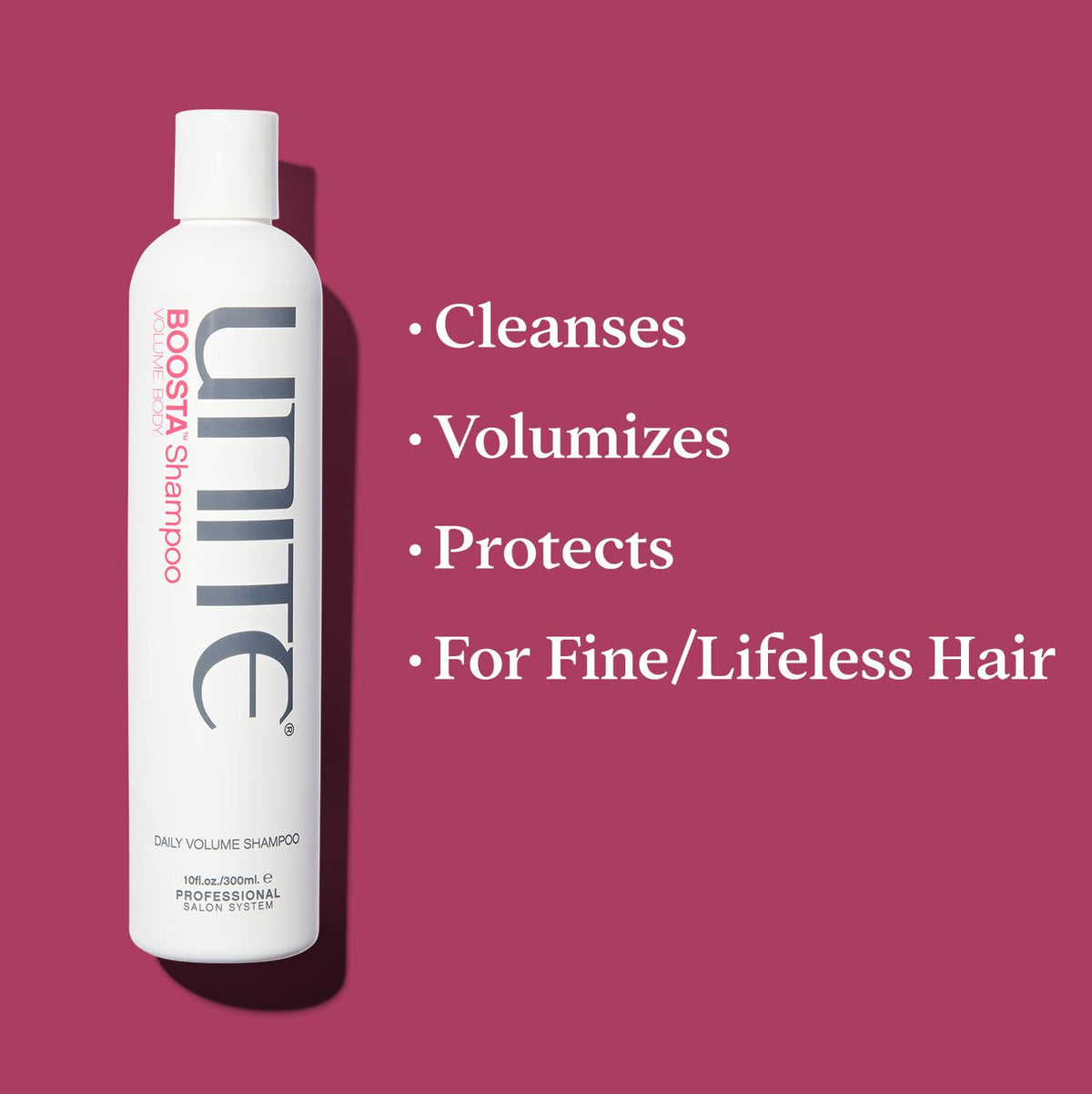 UNITE BOOSTA thick lather close-up on hand demonstrating gentle buildup removal and moisture
