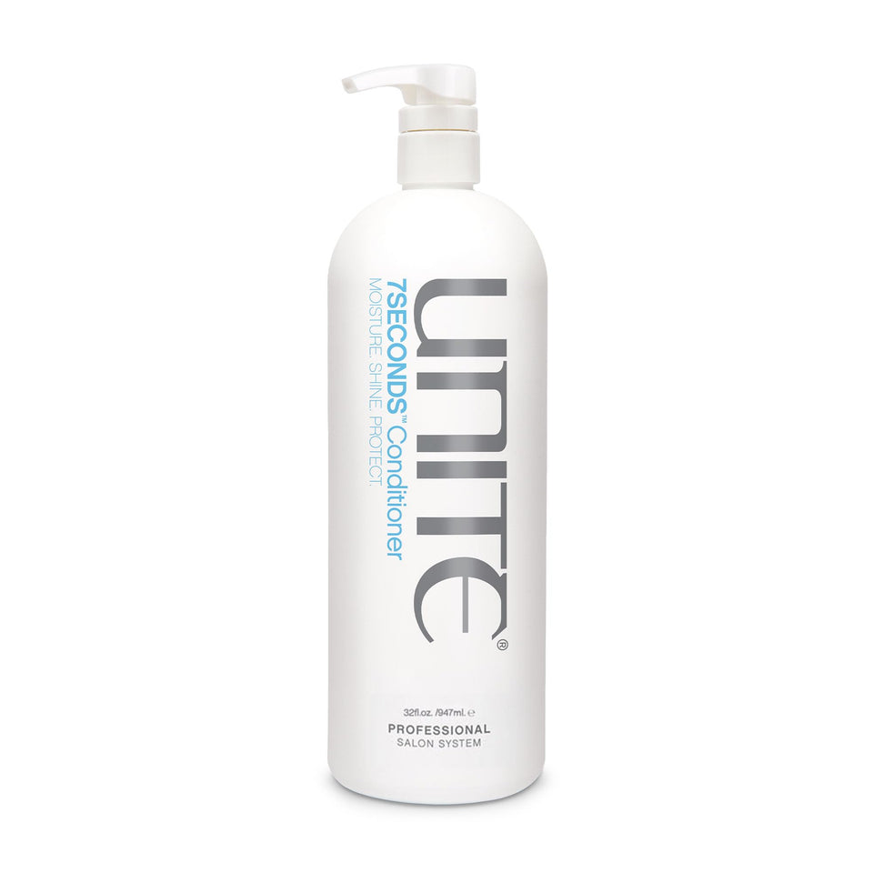 UNITE front packaging of 7SECONDS Conditioner showing bottle and brand benefits