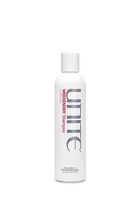 UNITE Hair WEEKENDER front packaging showing bottle and label for weekly clarifying benefits