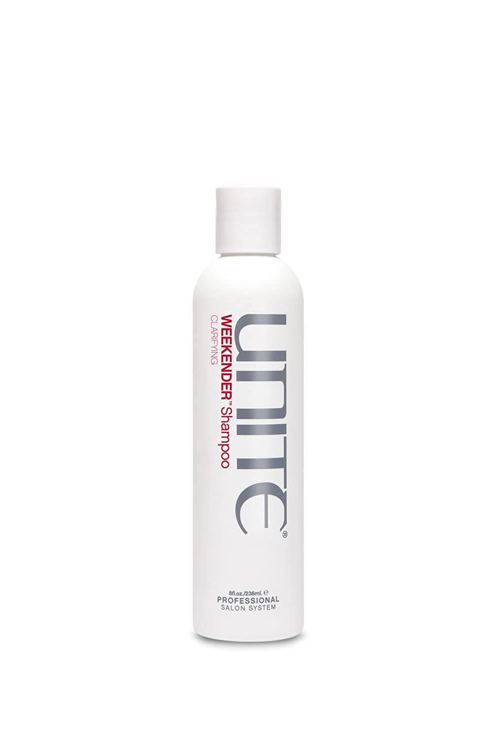 UNITE Hair WEEKENDER front packaging showing bottle and label for weekly clarifying benefits
