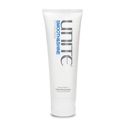 UNITE SMOOTH&SHINE front packaging showing product and size, conveys professional quality