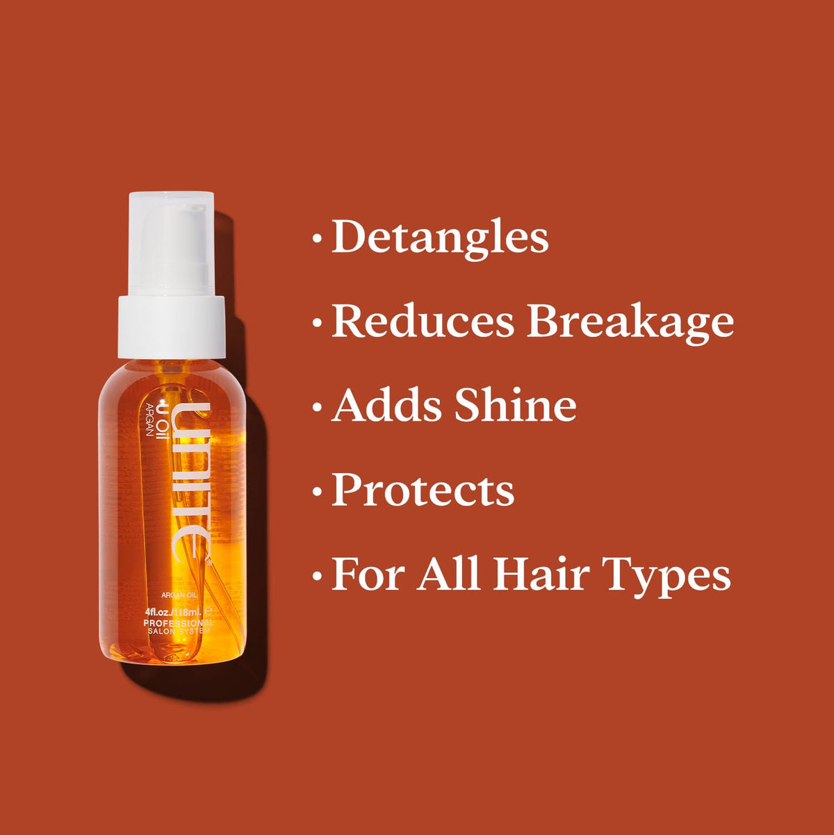 UNITE U Oil pump and oil texture close-up highlighting lightweight absorption benefit