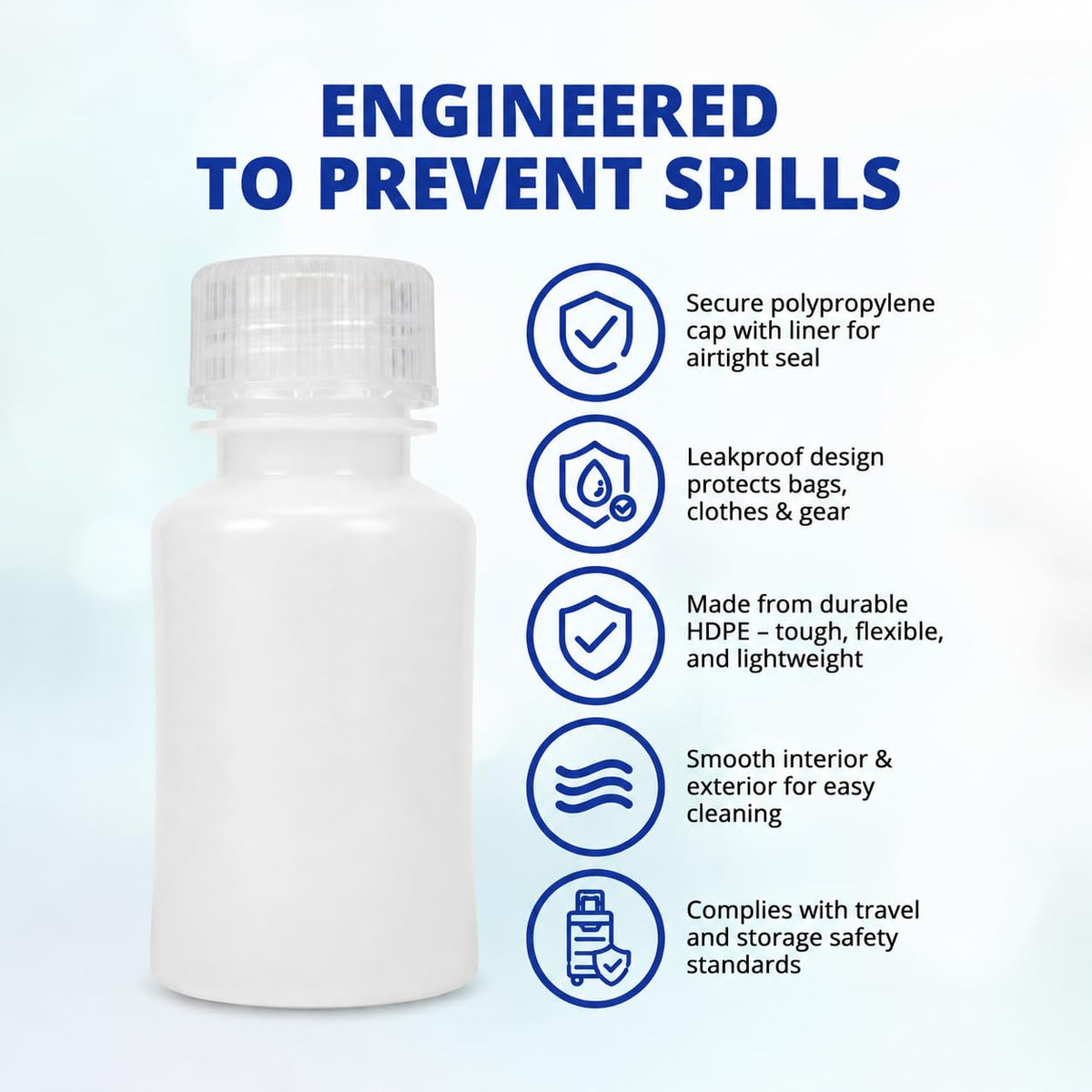United Scientific closeup of screw cap and liner demonstrating leakproof seal benefit