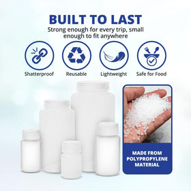 United Scientific bottle held in hand for size and scale comparison for packing