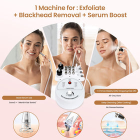 UNOISETION accessories arranged displaying heads, wands, and filter pads for instant use