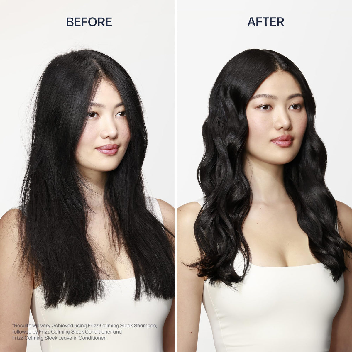 UNOVE conditioner being applied to wet hair in shower for smoothing and detangling