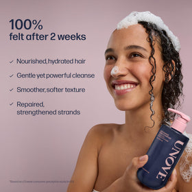 UNOVE before and after hair comparison showing smoother, healthier benefit