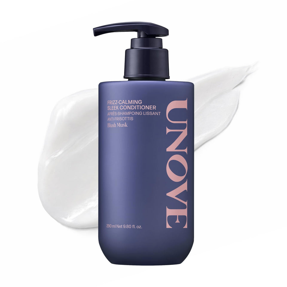 UNOVE front bottle showing conditioner label and sleek design for easy recognition