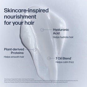 UNOVE creamy conditioner texture on hand demonstrating nourishing slip and hydration
