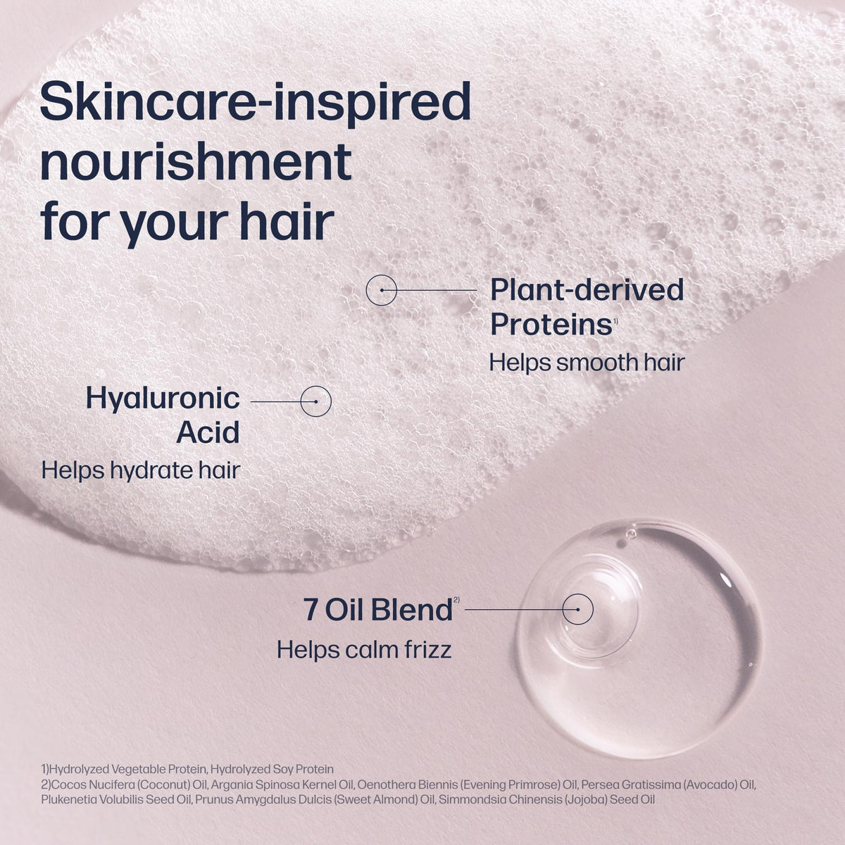 UNOVE creamy shampoo texture on hand showing hydration and smoothing performance