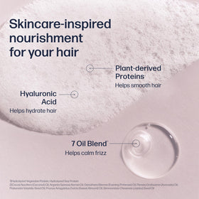 UNOVE creamy shampoo texture on hand showing hydration and smoothing performance