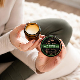 Untamed Organics close-up of beeswax and castor oil blend for barrier support
