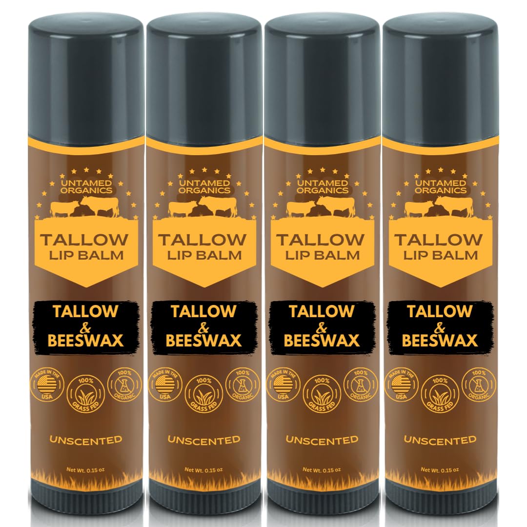 Untamed Organics front packaging showing four balm tubes and brand logo for convenient storage