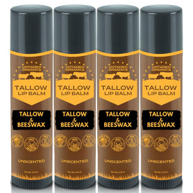Untamed Organics front packaging showing four balm tubes and brand logo for convenient storage