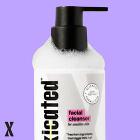 Untoxicated on bathroom shelf styled in minimalist routine for calming daily use