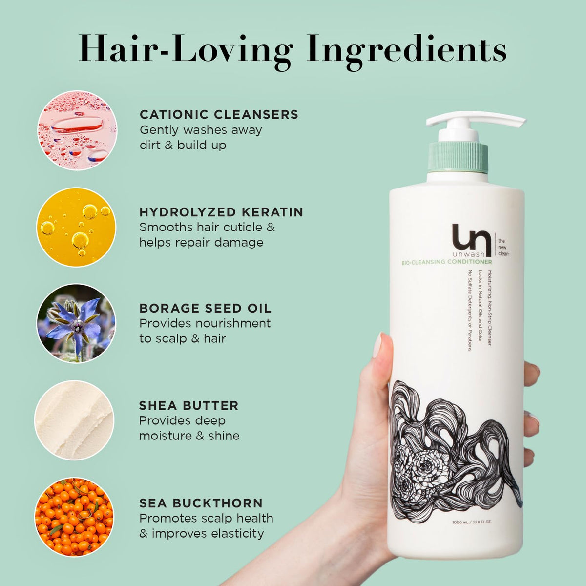 unwash application in shower on wet hair showing easy coverage benefit