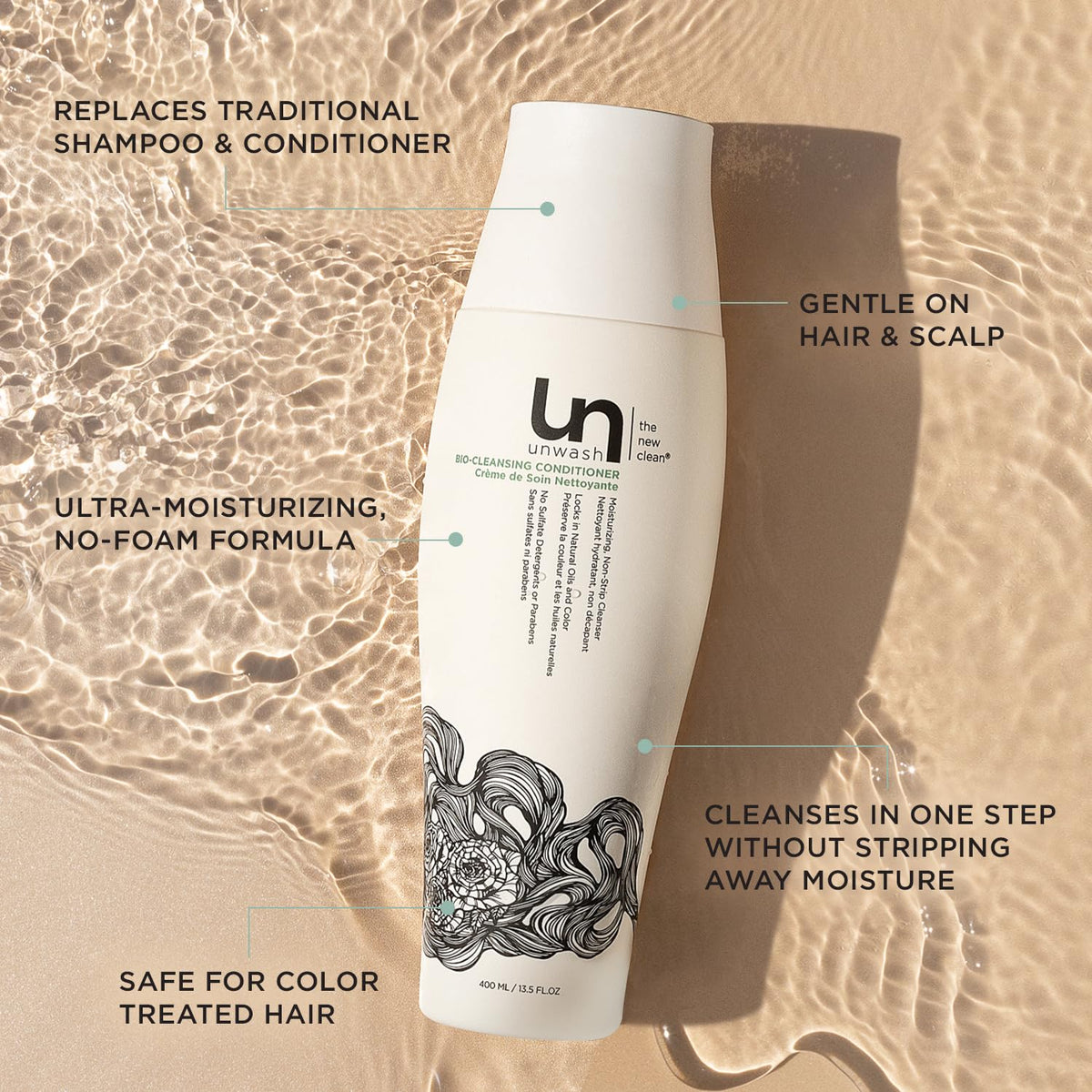 unwash creamy texture closeup showing slip and moisturizing benefit