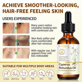 Uocasi application on leg demonstrating post-hair-removal soothing and hydration