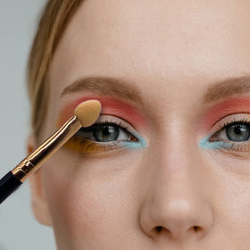 UorPoto brushes inside a travel makeup bag for convenient portability