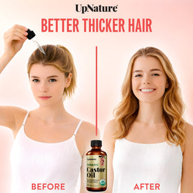 UpNature bottle beside common items showing 2oz travel-friendly size