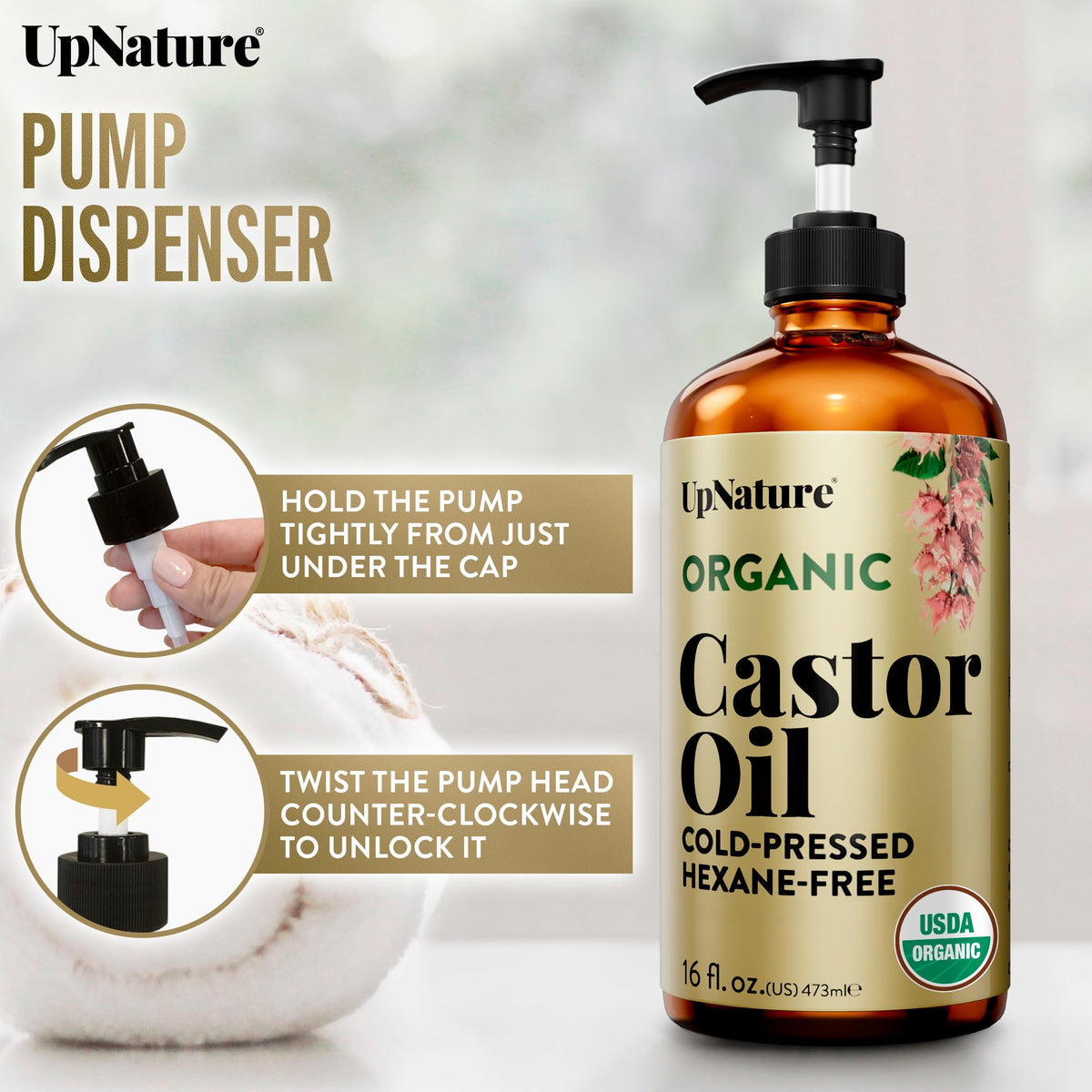 UpNature bottle on bathroom vanity suggesting daily beauty routine benefits