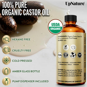 UpNature 16oz bottle held in hand showing scale and generous supply