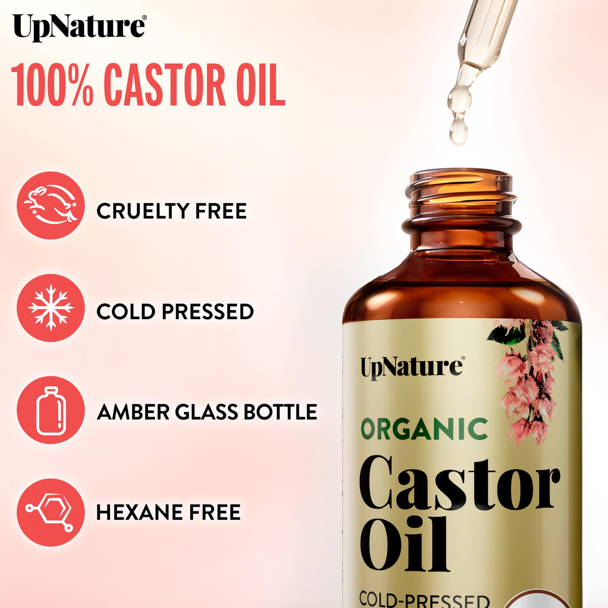 UpNature closeup oil texture highlighting cold-pressed purity and viscosity