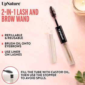 UpNature conceptual before and after lashes suggesting fuller look