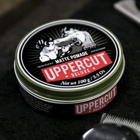 UPPERCUT DELUXE in barber shop setting showing professional grooming results