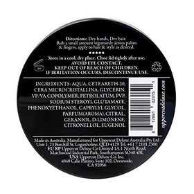 Uppercut Deluxe open tub close-up showing matte fiber paste texture and spreadability