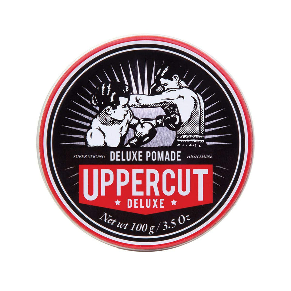 UPPERCUT DELUXE front jar showing brand and product for shelf appeal