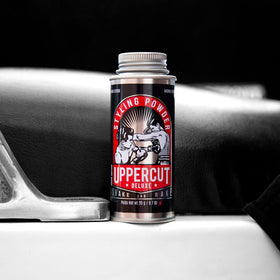 UPPERCUT DELUXE open jar showing fine powder texture for instant volume