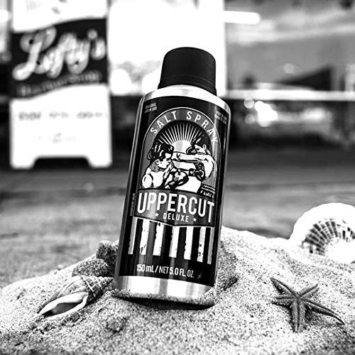 UPPERCUT DELUXE close-up label highlighting features and lightweight formula benefits