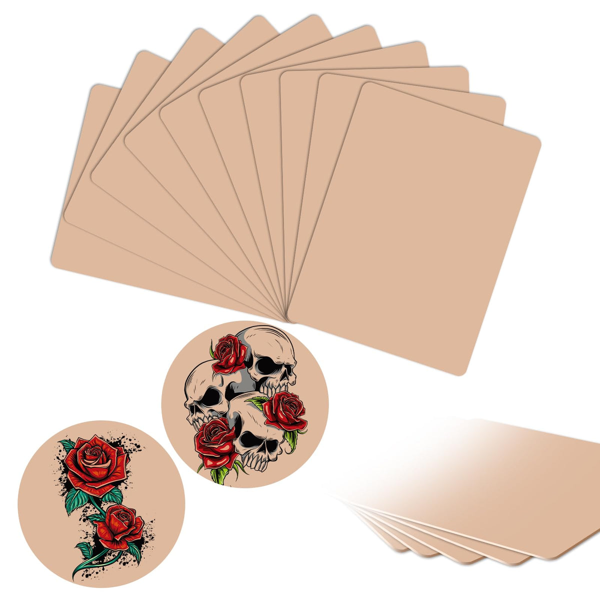 UPTATSUPPLY front view of 10-pack practice skin showcasing kit and measurements, realistic training benefit