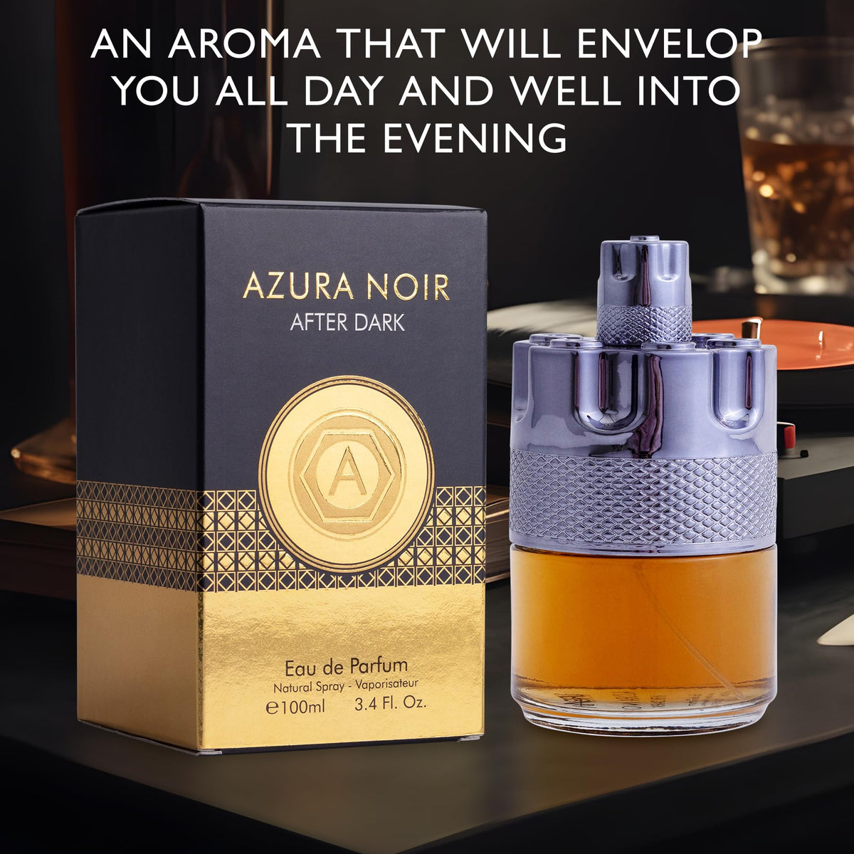 Urban Collection label close-up revealing fragrance name and masculine styling