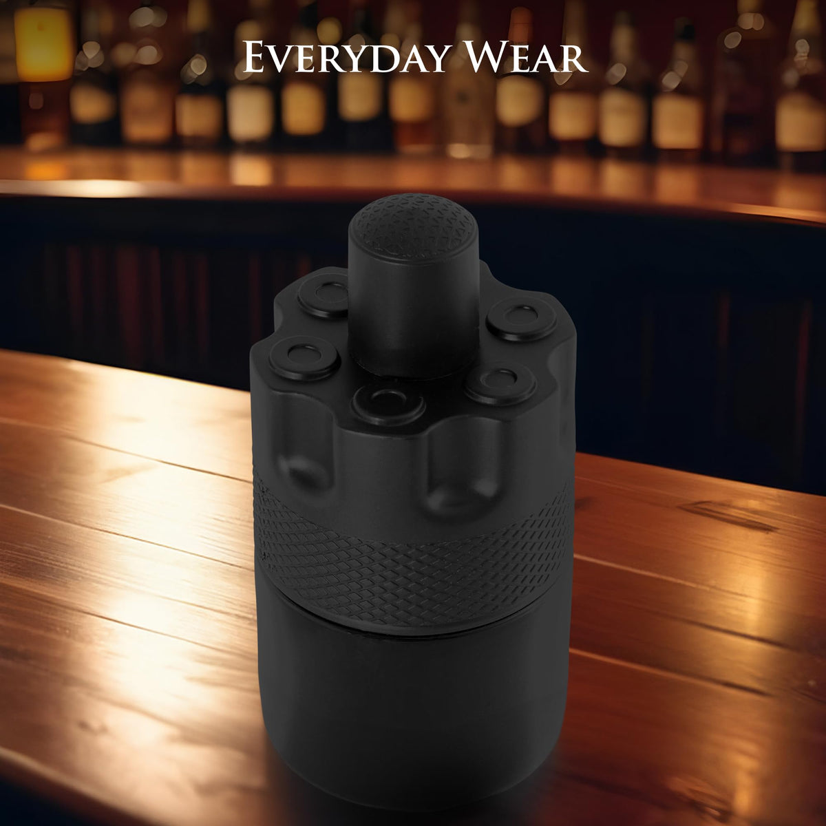 URBAN COLLECTION bottle next to everyday items showing true 100ml scale