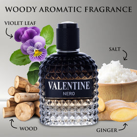 URBAN COLLECTION Valentine Nero bottle beside branded box highlighting presentation and gift suitability