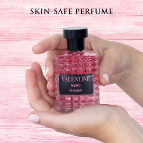 URBAN COLLECTION 100ml bottle next to a hand for scale and everyday portability