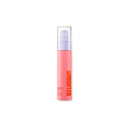 Urban Decay front bottle shot showing compact travel-sized setting spray benefit