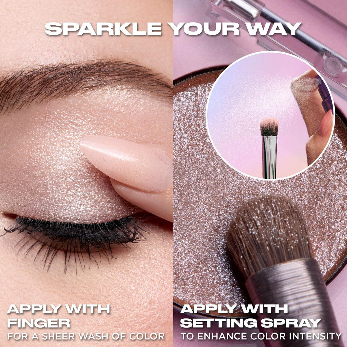 Urban Decay application with brush demonstrating precise placement and easy layering