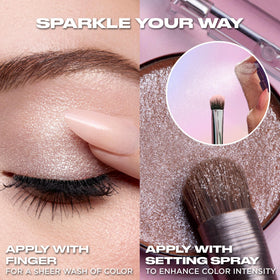 Urban Decay application with brush demonstrating precise placement and easy layering