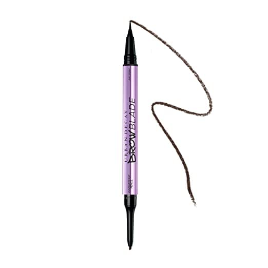 Urban Decay Brow Blade front view showing dual-ended tool and clear benefit of precise shaping