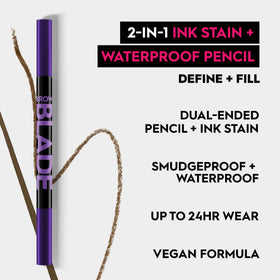 Urban Decay Brow Blade pencil tip close-up highlights creamy texture for natural shaping