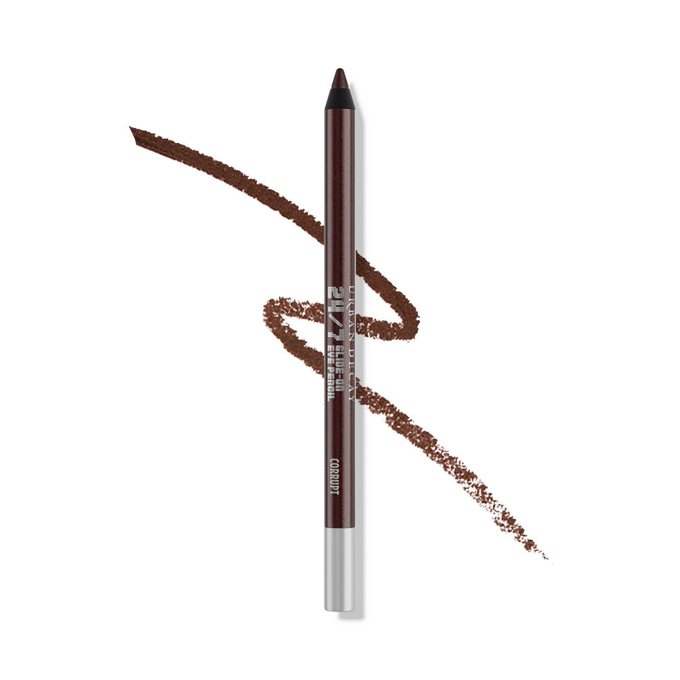 URBAN DECAY Corrupt front view showing pencil and metallic shimmer benefit of bold color