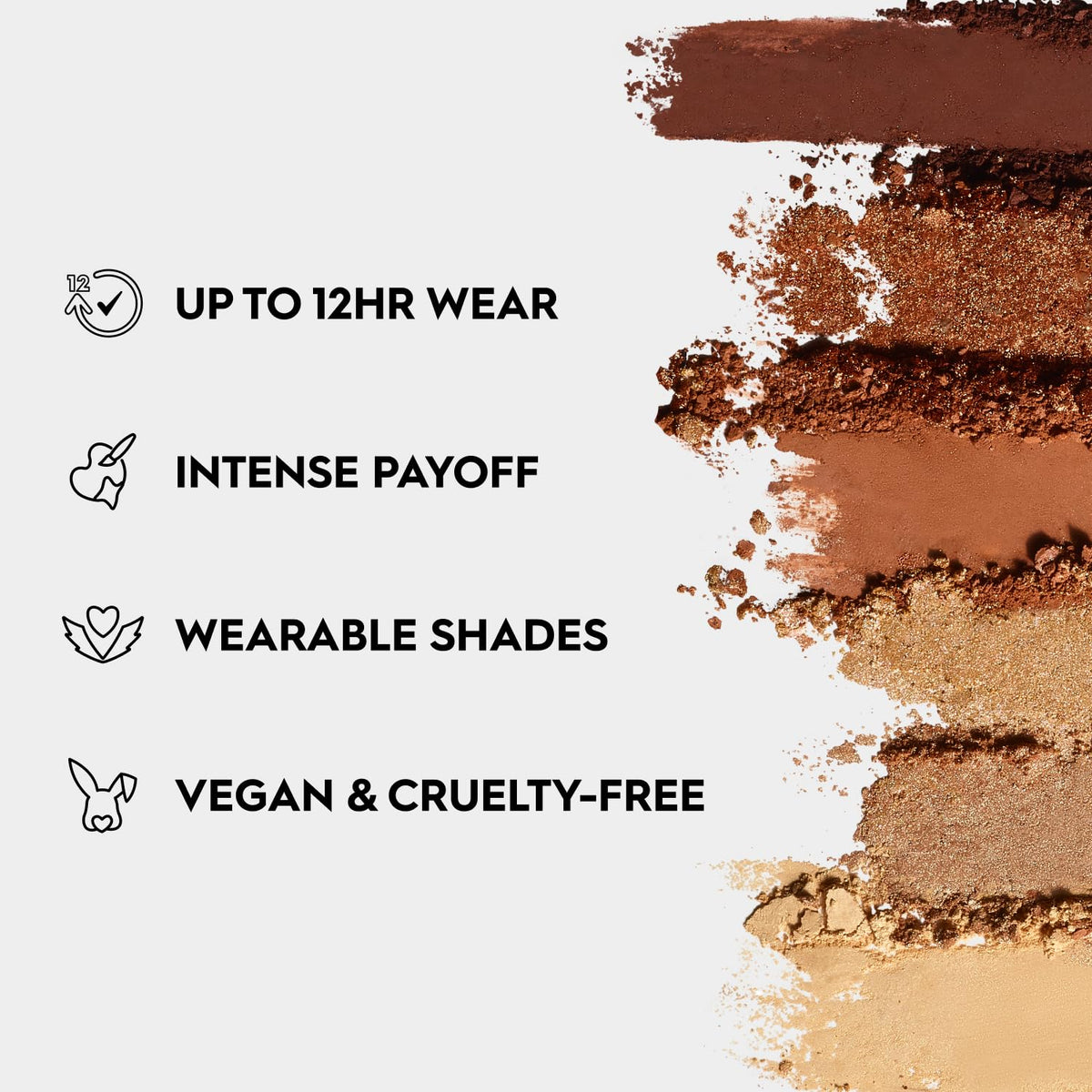 URBAN DECAY close-up of shadow pan texture, creamy blendable finish benefit