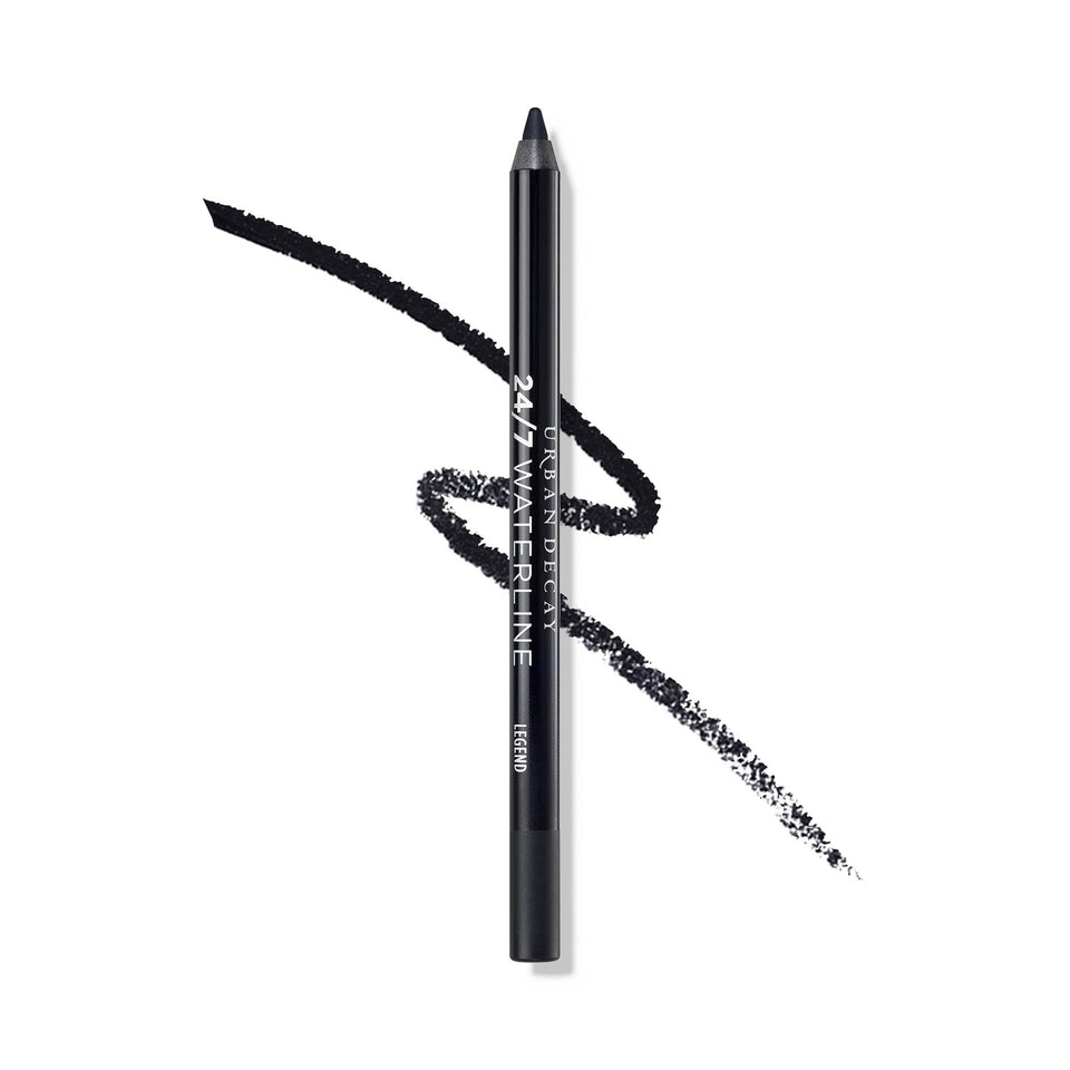 Urban Decay Legend pencil front view showing matte black tip and branding for precise definition