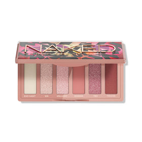 Urban Decay Naked Mini Sin open palette showing six blush neutrals and compact convenience
