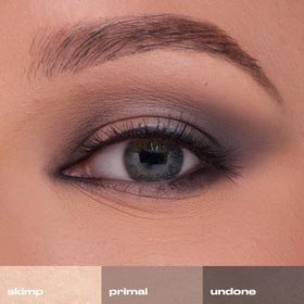 URBAN DECAY applying a mid-tone shade to eyelid demonstrating quick daytime look
